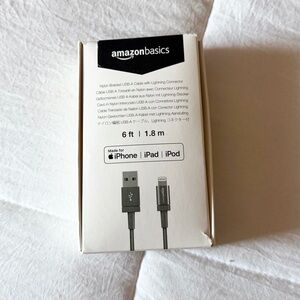Amazon Basics iPhone USB-A Cable with Lightning Chord 6ft